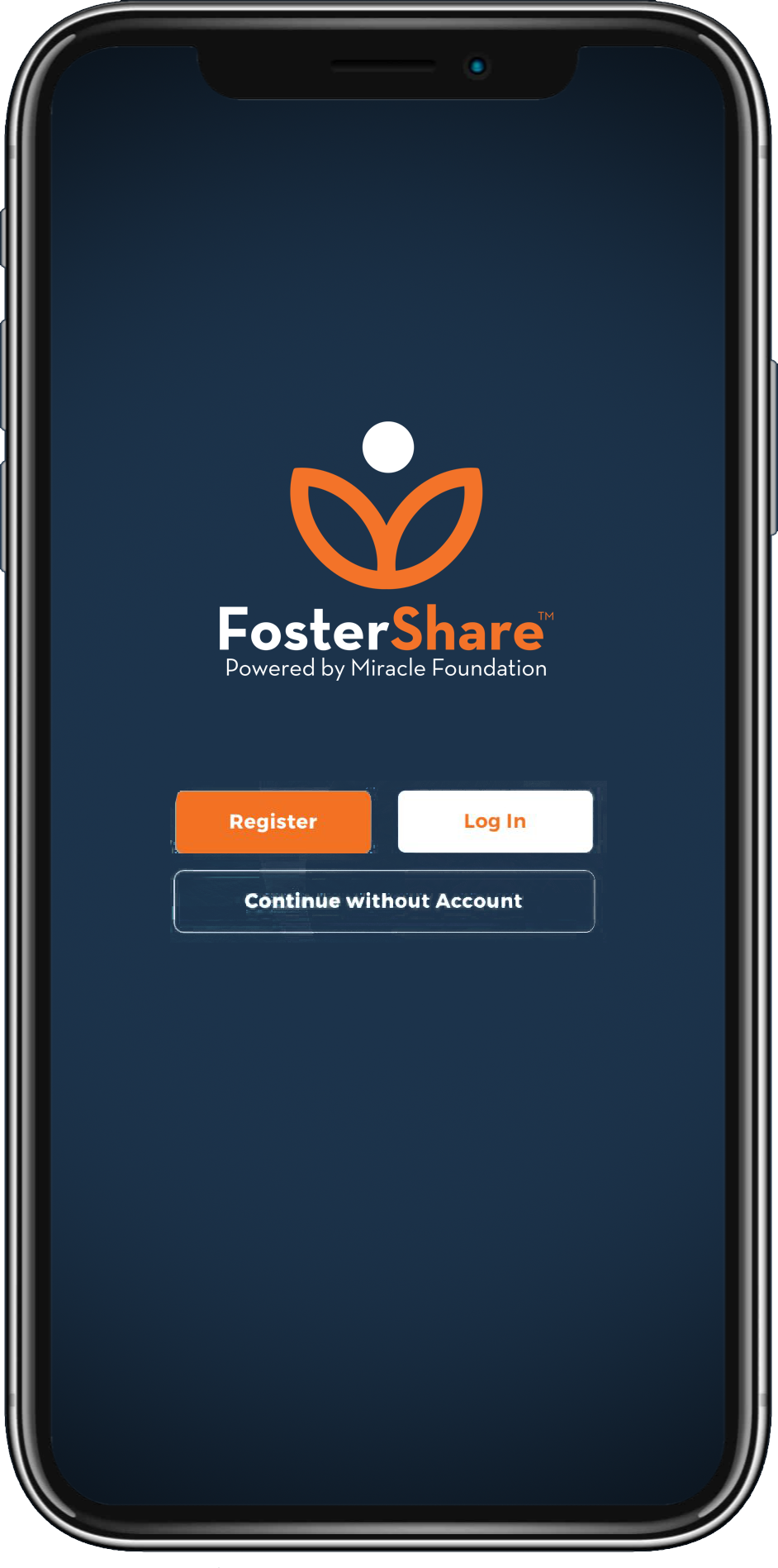 FosterShare app homepage preview